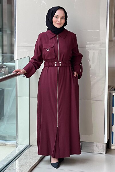 Nuss Zippered Dress with Pocket Detail and Belted Waist