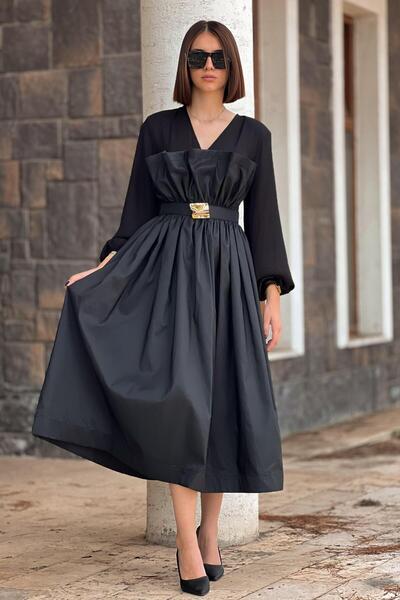 MİANOTTE Mianotte - فستان بتفاصيل كشكش على الخصر