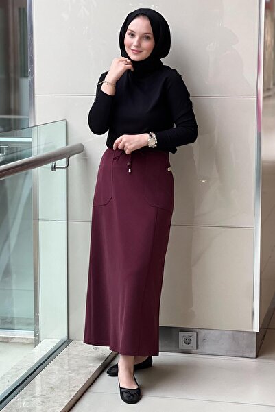 sentez giyim Sentez Elenna Bell Bottom Skirt with Button Detail