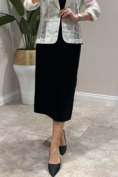 Ekol Büyük Beden Kısa Krep Kalem Etek