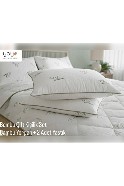 Yayo Bambu Yorgan Çift Kişilik + 2 Adet Bambu Yastık