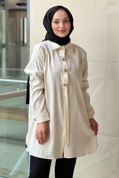 FUAT GÜRSEN Fuat Gürşen Stone and Pearl Buttoned Shirt