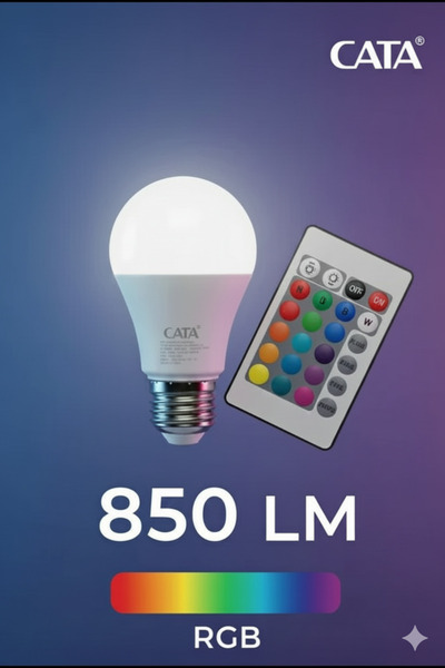 Cata LED Ampul Uzaktan Kumandalı Renk Değiştirebilen Rgb 9W E27 Duylu CT-4058