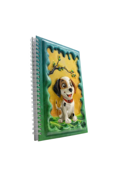 OMATEK SMART TECHNOLOGIES دفتر ملاحظات حلزوني ثلاثي الأبعاد على شكل كلب لطيف