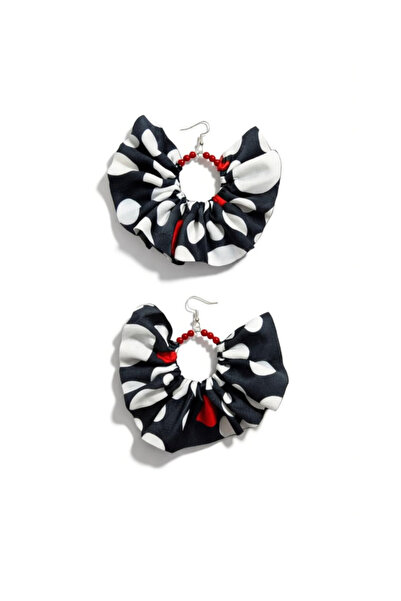 maia أسود أحمر وأبيض البولكا نقطة نسيج الساتان مع تصميم اللؤلؤ الأحمر استرخى ...