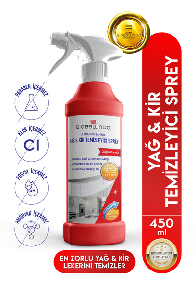 BioBellinda Yağ Kir Temizleyici Sprey En Zorlu Kirlere Kolay Çözüm 500 Ml