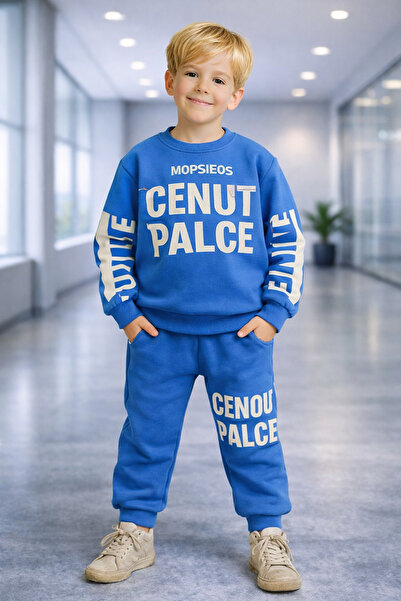 RAPAPA Set de trening pentru băieți, cu cu căptușeală din fleece fire, Sh cu ...