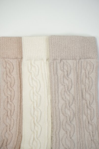 Rumon Bamboo Winter Thick Textured Knitted Women's Socks Set of 3