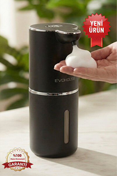 Evo House Otomatik Sensörlü Köpük Sıvı Sabunluk - Şarjlı- Dijital LED Ekran -...