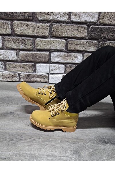 Bukond Rahat Kaymaz Kauçuk Taban Soğuğa ve Suya Dayanıklı Nubuk Bot Cat Modeli