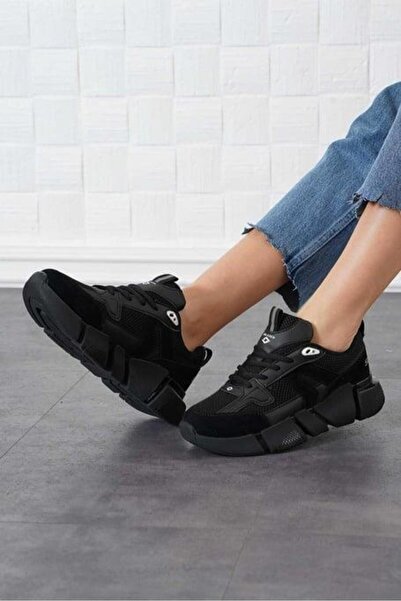 Bukond Kadın Ortopedik Tabanlı File Detaylı Sneaker Spor Ayakkabı