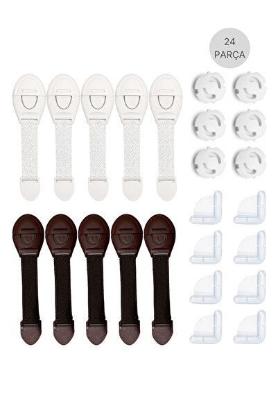 ketbox Çocuk Güvenlik Seti 24 Parça | Çekmece Dolap Kilidi, Köşe Koruyucu ve ...