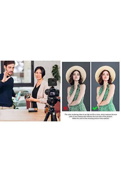 T&Y FOTO 64 Led Video Light Işık Mini Led Ürün Vlog Youtube Makyaj Ürün Vb. Dslr Aynasız Fotograf Makineleri