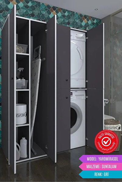 Kenzlife Çamaşır-kurutma Makinesi Dolabı Kapaklı Yaromira Sol Gri 180*120*60 ...