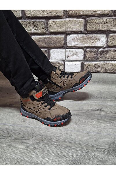 Bukond Rahat İçi Kürklü Ortopedik Taban Outdoor Spor Cırtlı Fermuarlı Çocuk Botu