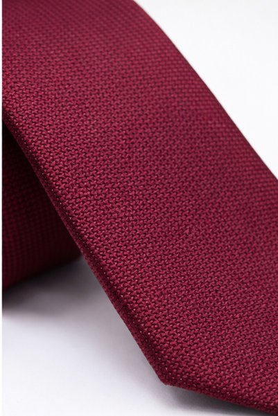 Gambocci Men's Burgundy Dobby Handkerchief Tie