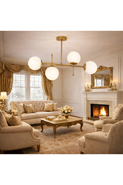 HubRom GUNAY 3577-04-FRR Πολυέλαιος Αντίκα-Καφέ 85x67 cm 4xE27 Μέγιστο 60W