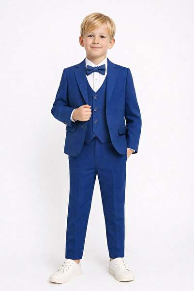 RAPAPA Costum pentru băieți – 5 piese (jachetă, vestă, cămașă, papion, pantal...