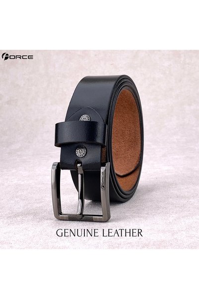 Force Genuine Leather Belt Men - Semi-Casual Men's Belt, Gifts - Black & Brown Men’s Leather Belt for Men