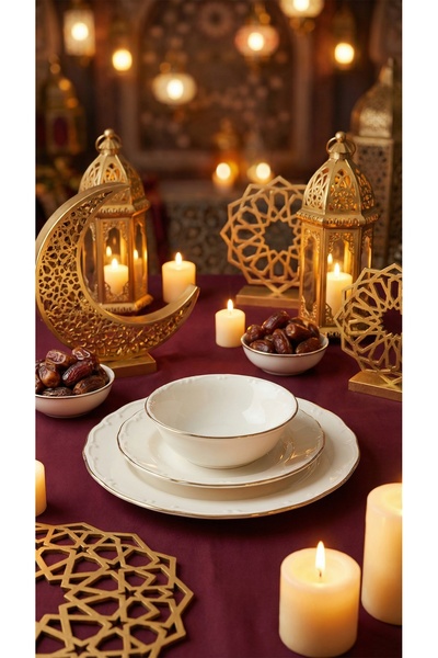 qtahya homes queen of kütahya Kütahya Home 24 Parça Altın File Yemek Takımı |...