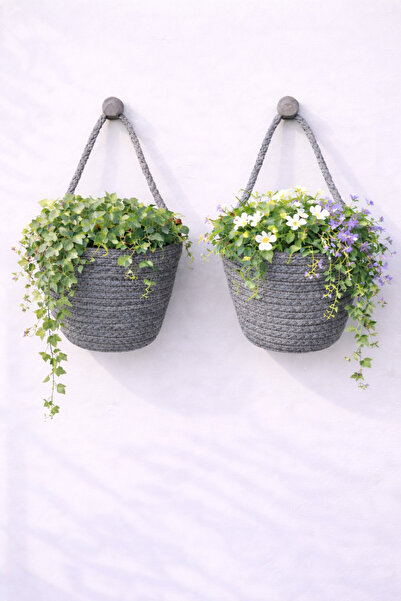 ÖRGÜM Flower Pot 2-Piece Mini Wall Basket Organizer Flower Pot (Plants and Ha...