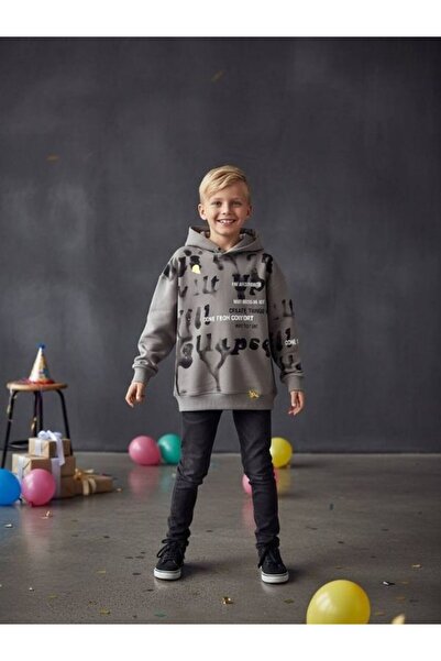 Zekids Sweatsirt oversize pentru băiat, cu glugă, cu model Tie Dye