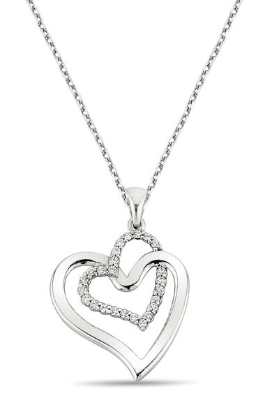 Argentum Concept 925 Ayar Gümüş Zirkon Taşlı Kalp Kolye - N027901