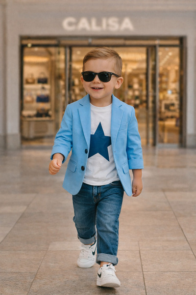 CALİSA Boys' Blazer Jacket T-Shirt and Jeans Combination - Stylish Casual Sty...