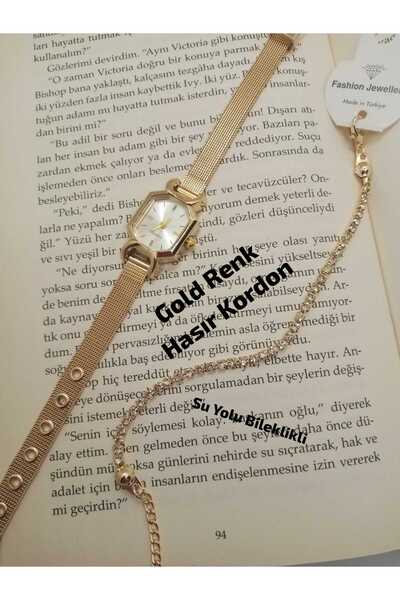 Brality New Fashion Vintage Design -Gold Case Rectangle Model - Women Wrist W...