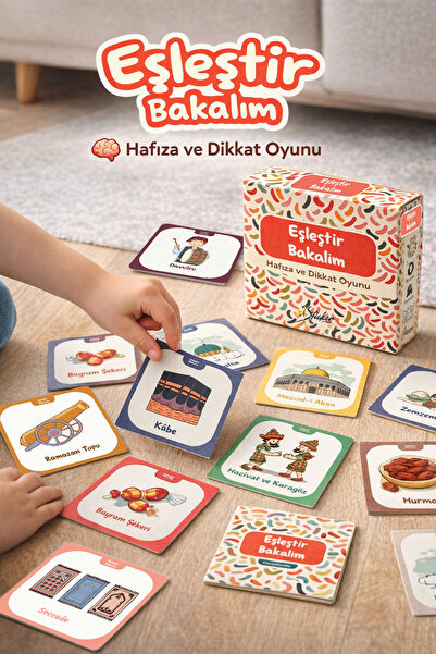 MSticker Eşleştir Bakalım Kart Hafıza Oyunu, Islami Terimlerle Dolu Eşleştirm...