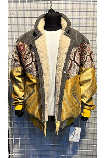 Aztek vintage kürklü oversize mont