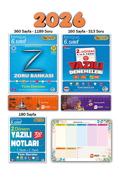 Tonguç Yayınları 6. Sınıf Zoru Bankası Tüm Dersler 2. Dönem Yazılı Denemeleri...