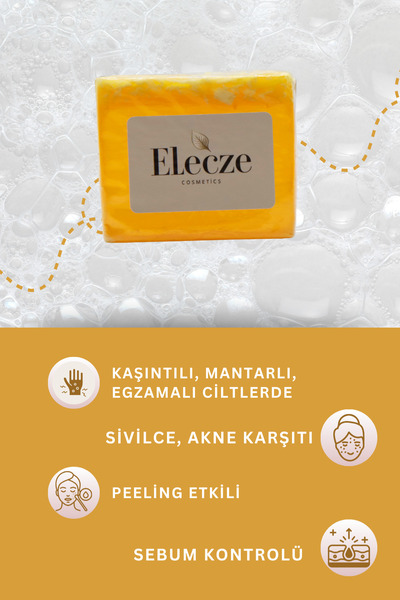 Elecze cosmetıcs Sulfur Soap Skin and Facial Cleanser Purifying Sulfur Soap