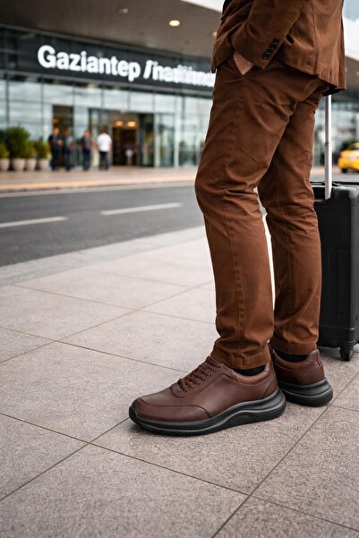 PATRICK CASSA حذاء رياضي كلاسيكي للمشي اليومي من الجلد الطبيعي للرجال