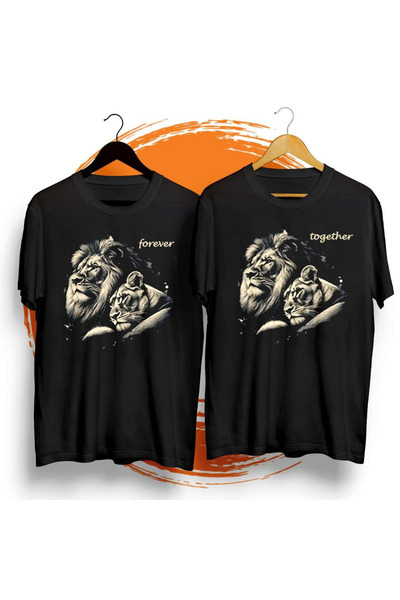 l'eivor Lion Couple Very Special Design Cotton Lover Couple Combination T-Shi...