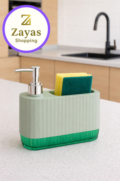 Zayas Shopping 550 ml Tezgahüstü Sıvı Sabunluk ve Bulaşık Süngeri Düzenleyici...