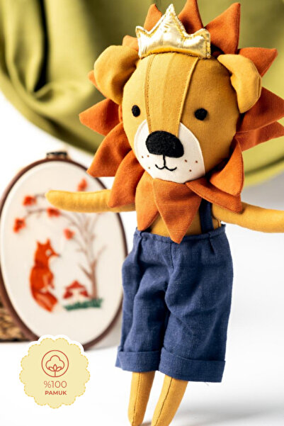 CAPELLA TOYS Oyuncak Bebek Aslan Lio %100 Pamuk El Yapımı Pamuklu Bez Bebek H...