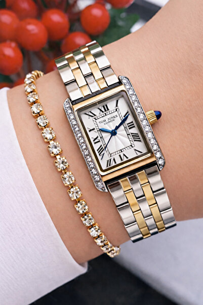Tom Jones Orjinal 2 Yıl Garantili Kadın Kol Saati Bicolor+Bileklik Hediyeli