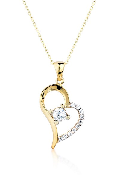 Argentum Concept 18K Altın Kaplamalı 925 Ayar Gümüş Kalp Kolye - N154501