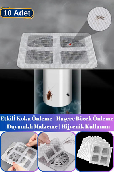 Hane Dostu 10 Adet Banyo Mutfak Lavoba Gider Filtresi | Haşere Böcek Koku Önl...