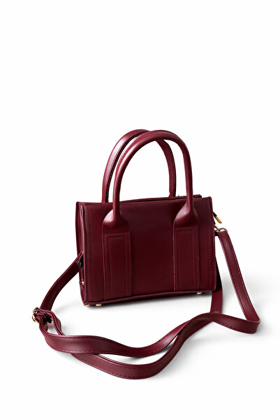 ACCESORİOS Mini Bordo Fermuarlı El Çantası Çapraz Askılı Yandan Çıkarılabilir...