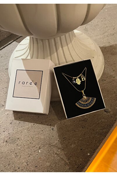 RAREE Yelpaze ve charm kolye (2li kolye seti) hediyelik