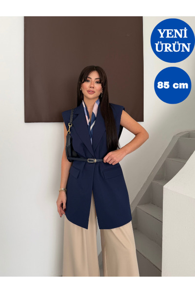 Nadrina 85 cm Long Oversized Gold Buckle Belted Shoulder Pad Piece Elegant Ov...