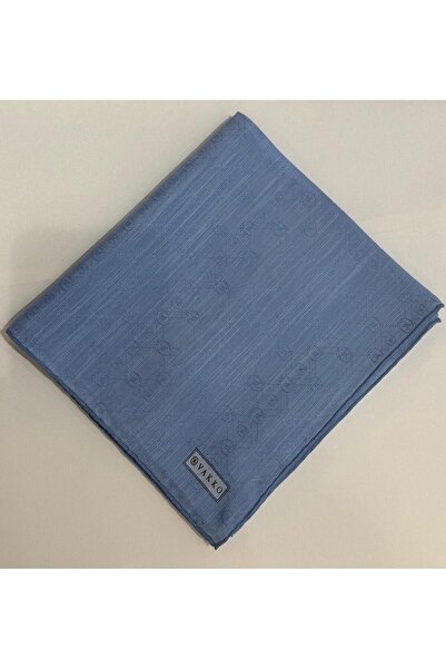 Vakko وشاح حريري قطني مونوجرام 3000655-أزرق فاتح