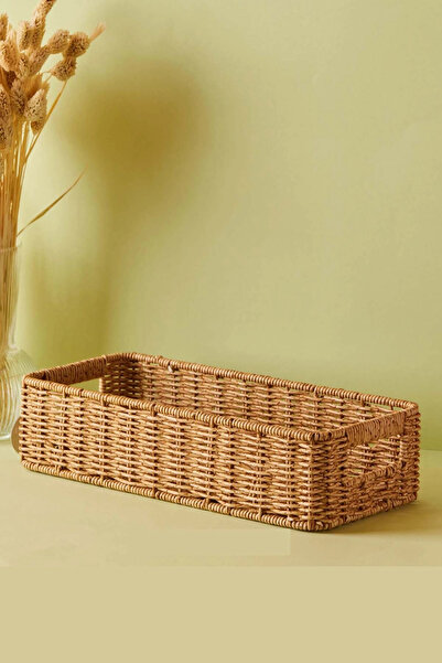 SepetçiBaba Picnic Hasır Tekli Dikdörtgen Sepet 35X15X8 CM