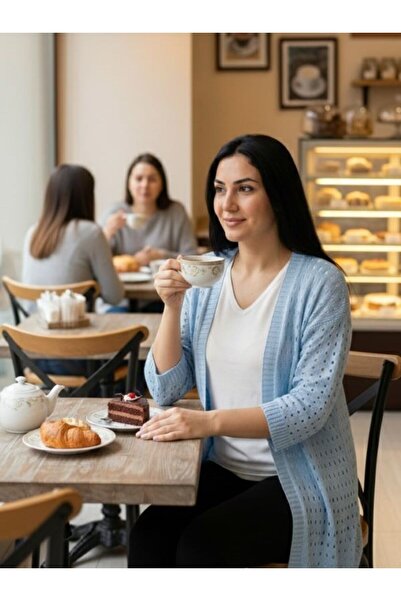 URUMDAY Knitwear Perforated Buttonless Sizeless Cardigan