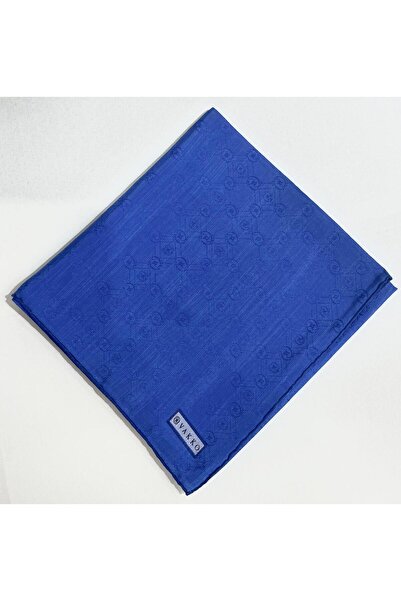 Vakko Eșarfă din mătase din bumbac monogramă 3000655-S albastru cobalt Albastru