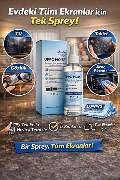 UPPO MOİST 250 ml Dijital araç kopkid ve araç ekranları temizleme spreyi ipek...