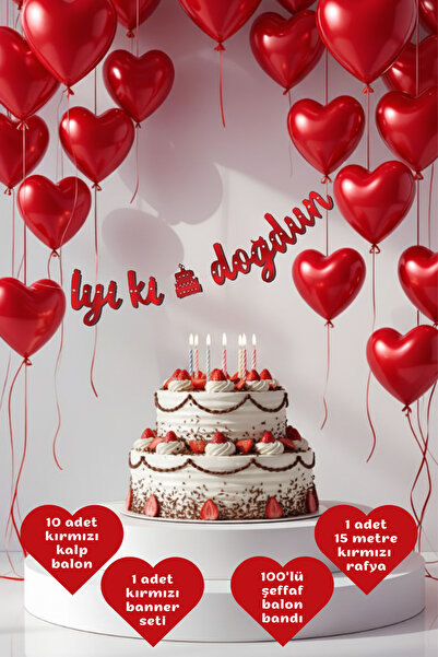 SkyPop مجموعة عيد ميلاد على شكل قلب أحمر مكونة من 10 قطع، عزيزي.