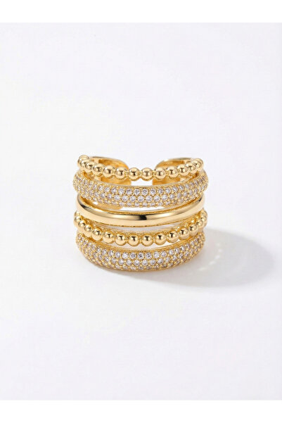 Snartun Modern Design Zircon Stone Gold Adjustable Women's Ring |   Special B...